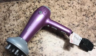 Conair Ion Shine 1875 Hairdryer with Diffuser & Retractable Cord cool warm Hot - Image 1 of 4
