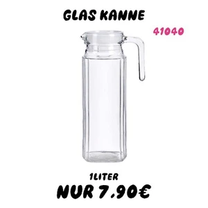Glas Kanne Krug Wasser Saft 1Liter Neu - Bild 1 von 1