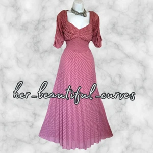 ASOS ZIGZAG PATTERN PLEATED OCCASION WEDDING PARTY DRESS SIZE 16 - Picture 1 of 7