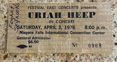 RARE 1976 Uriah Heep Foghat Skyhooks Concert Ticket Stub Niagara Falls NY Foto 1 de 2