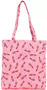 Pink Tote Bag - 15” Lipstick Hearts Purse SOURPUSS Makeup Pinup Retro Rockabilly - Picture 1 of 5