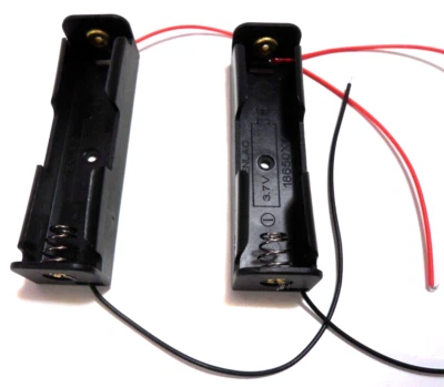 NUGGETWORKS 2x Lithium Ion Li-Ion 18650 Battery Single Cell Holder with Bare Wires
