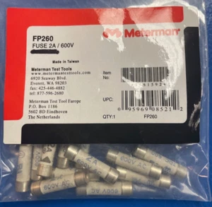 NUOVO FP260 Amprobe 2 Amp 600 V fusibili misuratore ceramica 2PK 1561592, 1000-0296-00 - Foto 1 di 2