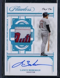 Parche de etiqueta Panini Flawless Lance Berkman 2023 usado en el juego en tarjeta autógrafo automático 1/1 - Imagen 1 de 2