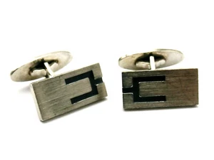Sterling silver modernist oblong cufflinks by N E From Nils Erik From of Denmark - Picture 1 of 9