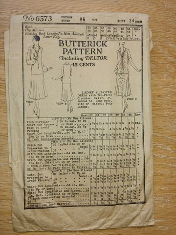 Antique Sewing Pattern # 6573 Ladies Dress Cover