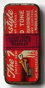 The Tungstyle: Loud Tone Gramophone Needles – Full /Unopened Tin – Pre 1930s - Picture 1 of 6