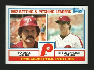 Steve Carlton/Bo Diaz 1983 Topps Phillies Leaders #229 Baseball Card