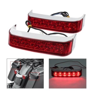 Chrome Saddlebag Run Brake Tail Light Fit Harley Touring Street Glide FLHX - Picture 1 of 13