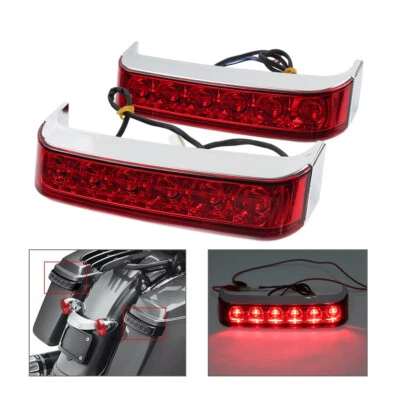 Chrome Saddlebag Run Brake Tail Light Fit Harley Touring Street Glide FLHX - Image 1 of 4