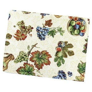 Tovagliette Tessuto Decorative Tovaglioli Floreali con Uva e Fichi Frutta - Foto 1 di 8