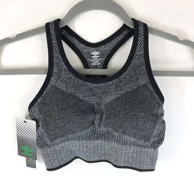 Sujetador deportivo Umbro espalda deportiva ventilación control de humedad elástico gris XS Foto 1 de 4