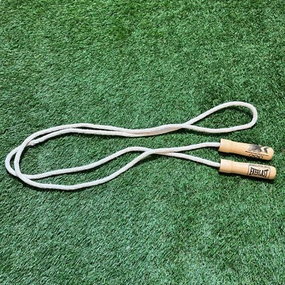 Cuerda de salto vintage 1984 Olympics Everlast con mango de madera modelo 4494-(9,5) Foto 1 de 4