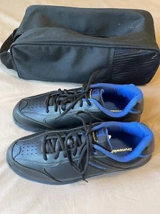 BRUNSWICK Mens Flyer Black Blue Bowling Shoes Men's Size 13 w/ Carrying Bag - Picture 1 of 5