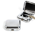 Cendrier carré de poche en acier inoxydable plateau en métal avec couvercles cendrier portable*