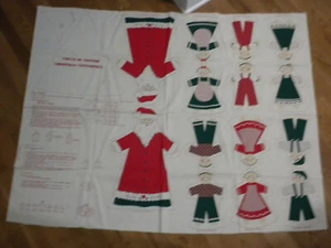 SANTA WITH CIRCLE OF FRIENDS DOLL FABRIC PANEL - Picture 1 of 1