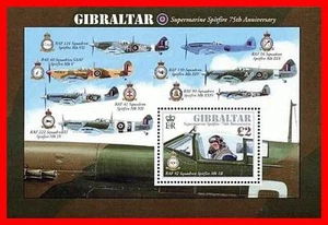 Gibraltar 2011 SPITFIRE AIRPLANES S/S SC#1300 MNH FV£2.00/CV$7.00 MILITARY - Picture 1 of 1