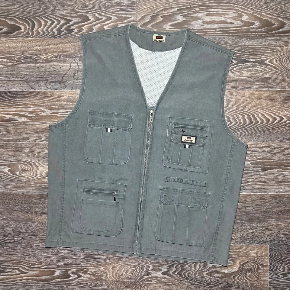 Vintage FUBU Fisherman Hunter Multipocket Cargo Workwear Vest Gilet size XXLarge - Image 1 of 4