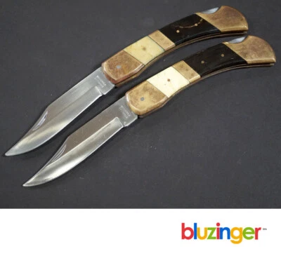 一对大号锁背折叠猎人刀带鞘-进口 — 第 1/4 张图片