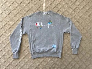 Champion x Dr. Seuss Reverse Weave Sweatshirt Crewneck Size S Gray - Picture 1 of 9