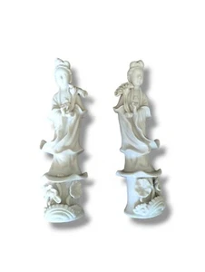 Vintage Paar Porzellan Guanyin Statuen - China - um 1950 - Bild 1 von 5