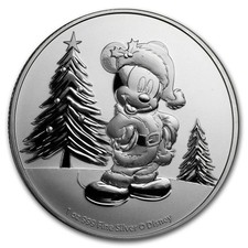 NIUE 2 Dollars Argent 1 Once Noel Disney Mickey 2019