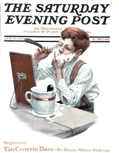 Saturday Evening Post 1914 Cover Reproduktion Giclee Druck erste Rasur - Bild 1 von 1