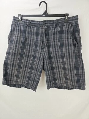 Bermudas para hombre IMPERMEABLES 100 % algodón a cuadros frente plano talla 36 Foto 1 de 4
