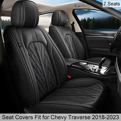 Car Seat Covers Waterproof Faux Leather Fit for 2018-2023 Chevy Traverse 7 Seats Foto 1 de 4
