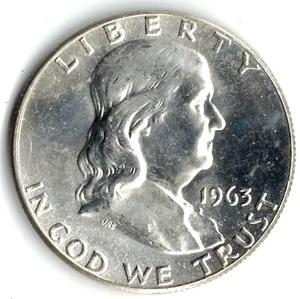 Medio dólar Franklin 1963 en buen estado ~ ver el escaneo. stk z100 - Imagen 1 de 4