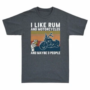 Rum Like Funny Vintage 3 Motorcycles And T-Shirt Maybe And Cotton Men's I People - Picture 1 of 3