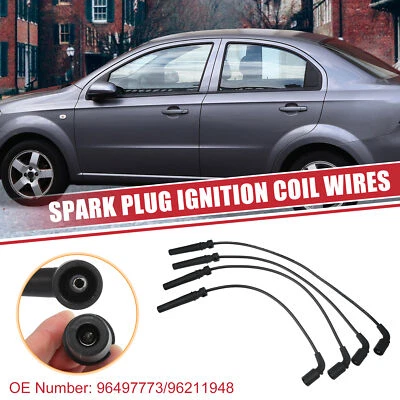 Cable de bobina de encendido de cable de bujía 4 piezas No.96497773 para Chevrolet Aveo Aveo5 Foto 1 de 4