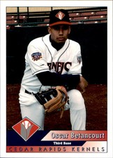 1998 Cedar Rapids Kernels Team Issue #2 Oscar Betancourt San Diego California CA