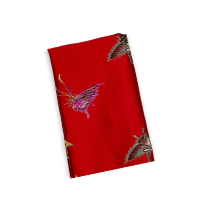 Embroidery Butterfly Brocade Damask Faux Silk Fabric Satin Craft Sewing 75 100cm - image 1 of 4