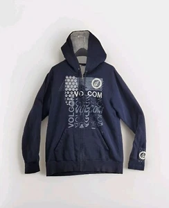 Vintage Volcom Hoodie Thermo gefüttert bestickt Skater Erwachsene Large marine/schwarz  - Bild 1 von 24