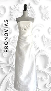 Pronovias Barcelona Strapless Minimalist Wedding Dress , A Line,Size 6US, 8 UK - Picture 1 of 13