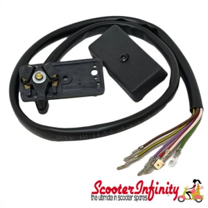 Interruptor indicador (negro, 6 cables) (Vespa P125X/_PX125E-> 100049/_P150X ->410580/ - Imagen 1 de 3