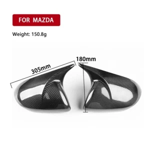 Tapas de cubierta de espejo retrovisor lateral adicionales de fibra de carbono real para Mazda 3 2010-2013 - Imagen 1 de 7