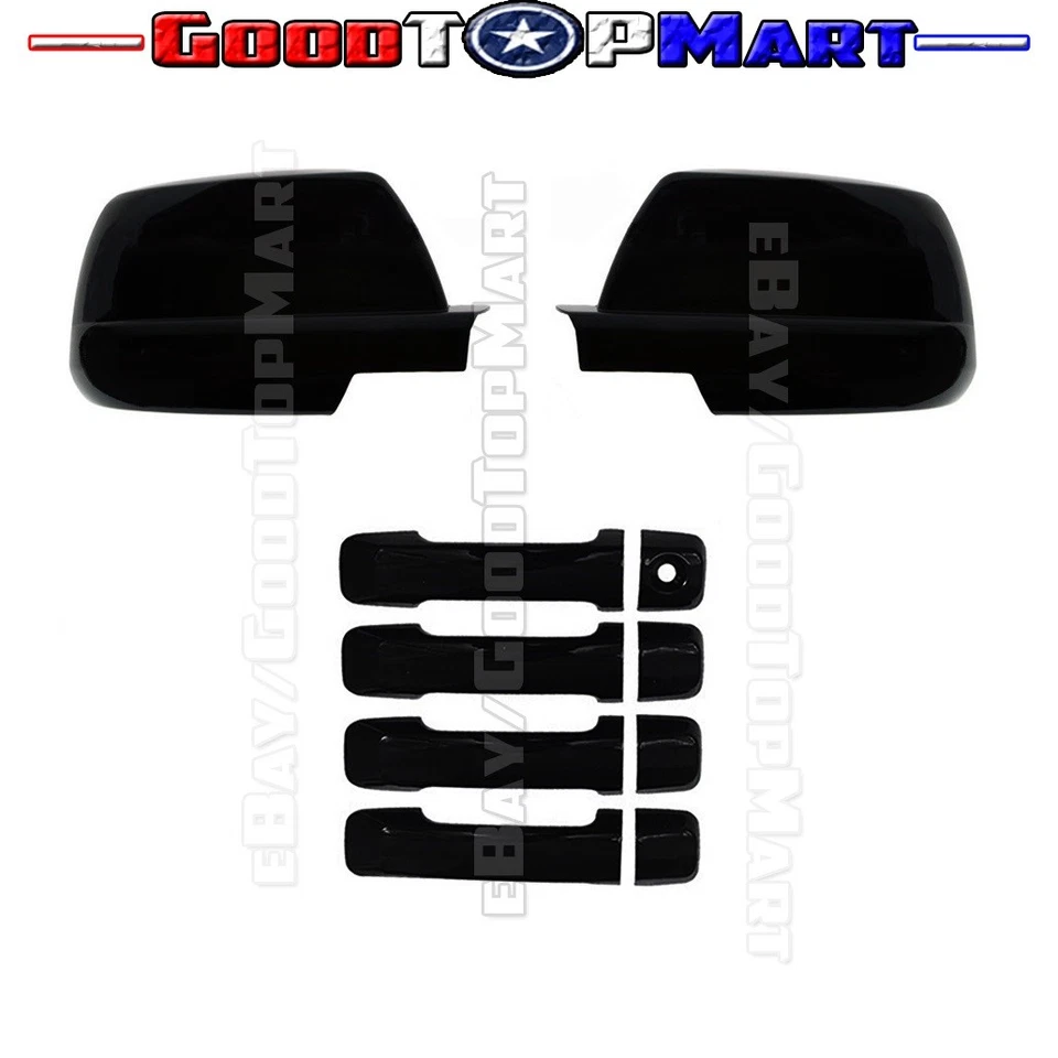 Cubierta de manija de espejo retrovisor completa negra para Toyota Sequoia 2008-09 10 11 12 13 14 15 16 Foto 1 de 1
