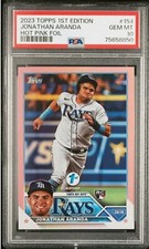 2023 Topps 1st Edition JONATHAN ARANDA Hot Pink /10 Rookie RC #154 PSA 10 Pop 1