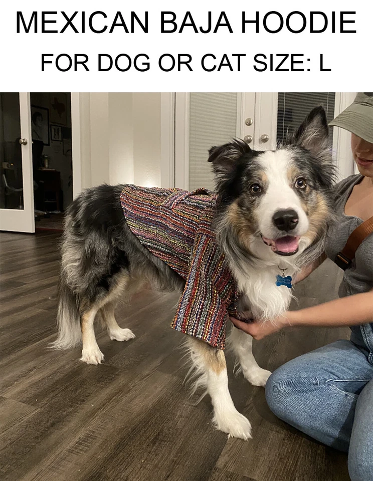 Moletom com capuz Baja para cachorro - Poncho colorido para cachorro - tamanho: GRANDE - Imagem 1 de 4