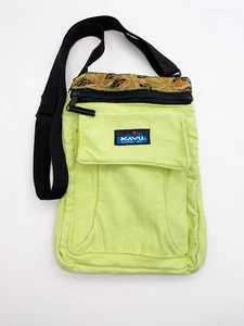 KAVU Satchel Keeper Crossbody Bag Purse Shopper 10"x8" Fluorescent Green - Picture 1 of 6