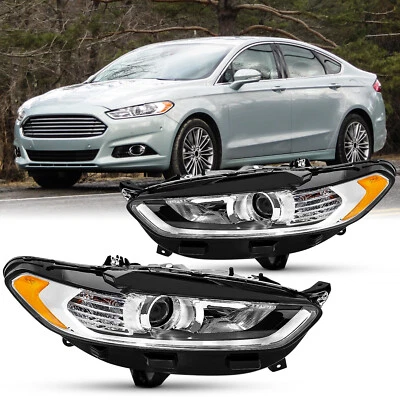 2PCS For 2013-2016 Ford Fusion S SE Titanium Sedan Headlights Assembly Chrome Foto 1 de 4