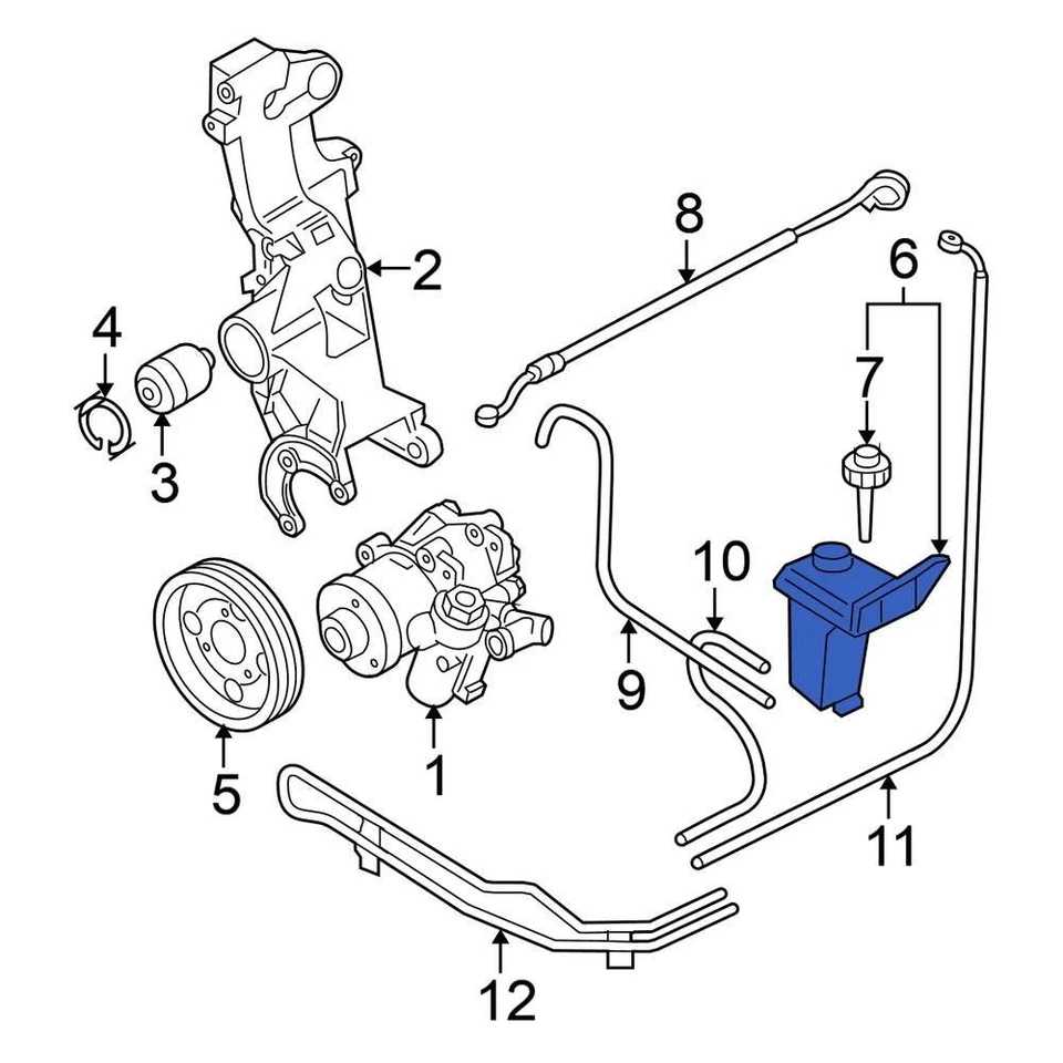 For Volkswagen Passat 2002-2005 Volkswagen 3B0422371 Power Steering Reservoir - Imagem 1 de 4