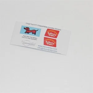 Corgi Toys  511 Chevrolet Impala Chipperfields Circus Poodles Wagon Stickers - Picture 1 of 3