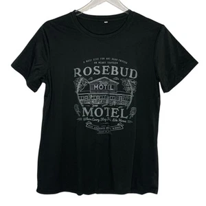 Rosebud Motel M NEW Funny Schitts Creek Inspired Black T-Shirt - Picture 1 of 9