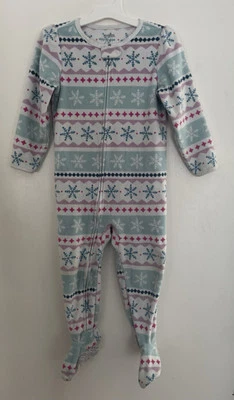 Carter's Niño Niña 1 Pieza Fair Isle Acogedor Polar Manga Larga Cremallera Pijamas Blanco 3T Foto 1 de 4