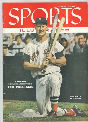 Sports Illustrated 1 de agosto de 1955 Ted Williams Boston Red Sox Salón de la fama Foto 1 de 2