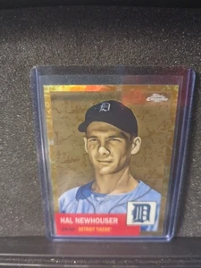 Topps 2022 cromo platino Hal Newhouser oro crema toile refractor 50/50 #91 - Imagen 1 de 3