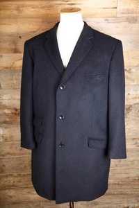 MANSIZE Overcoat jacket 48R black wool soft cloth - Picture 1 of 9